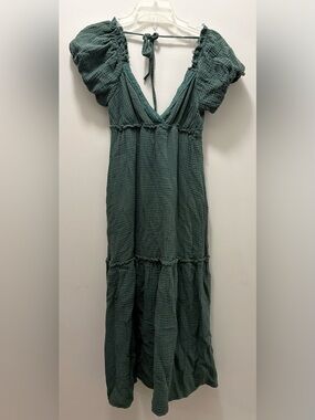 Article Deep Teal Gauze V-Neck Maxi Dress